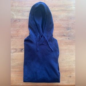 Orvis Mens medium cotton and cashmere blend Navy Blue sweater with hood